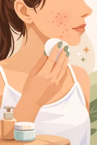 Illustration showing daily habits that can make pimples worse