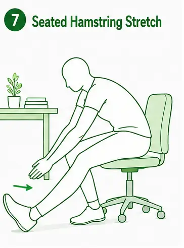 Person performing a seated hamstring stretch with one leg extended